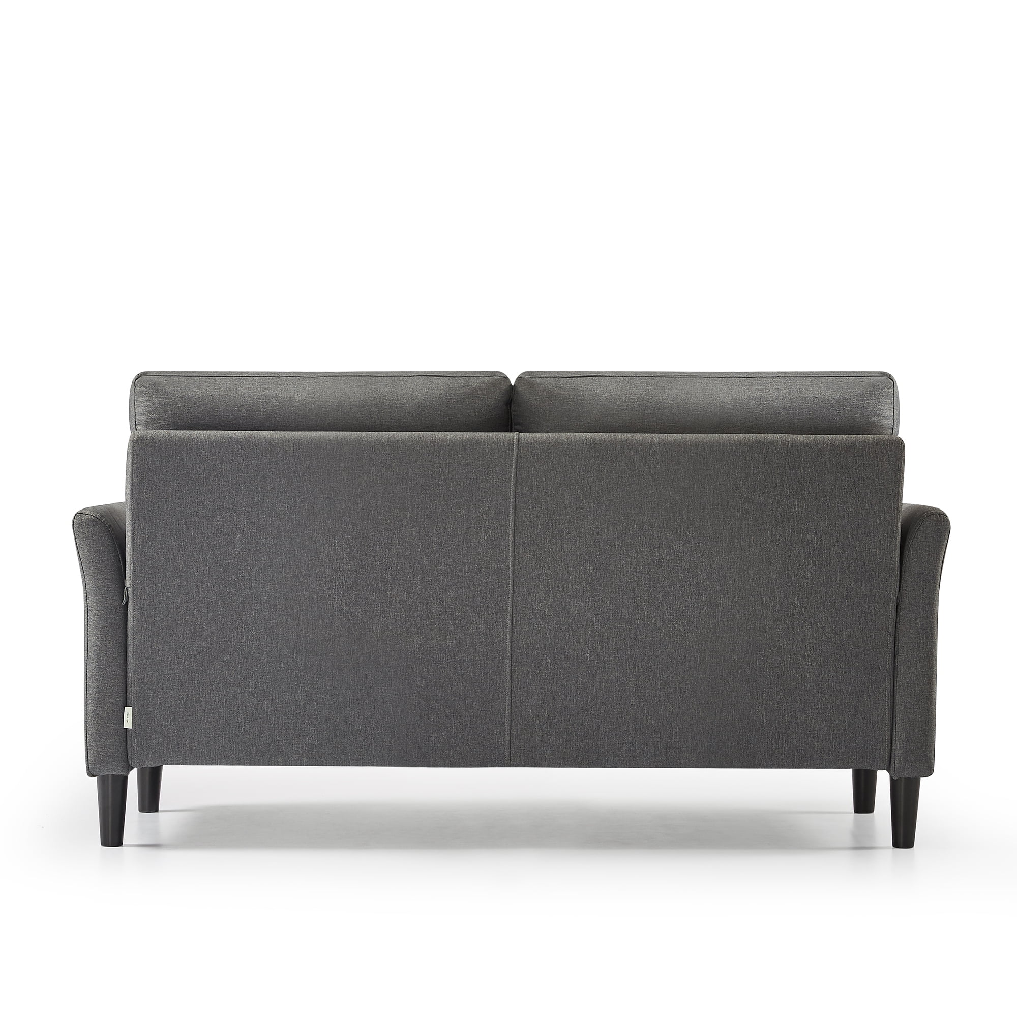 Zinus Jackie 2-Seater Indoor Loveseat, Dark Grey, Small Space Furniture