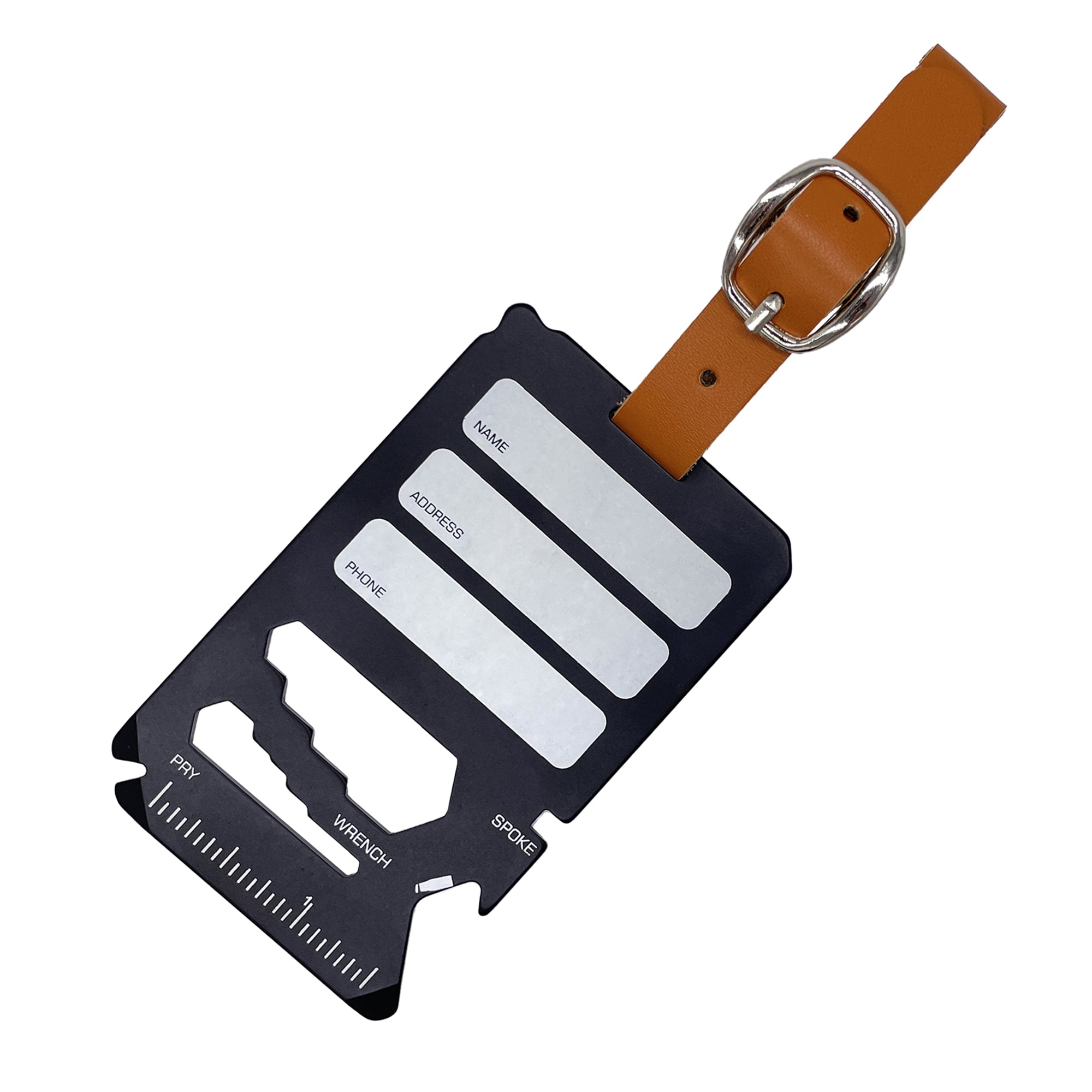 Sun Company TravelTool Luggage Tag MultiTool w/ 16 Functions Including Screwdrivers, Hex