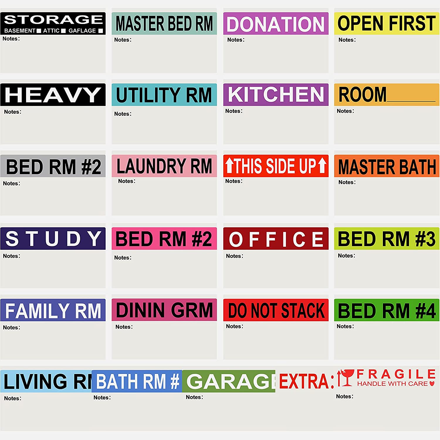 750 Pieces 2 x 3 Inch Extra Large Home Moving Packing Labels Stickers