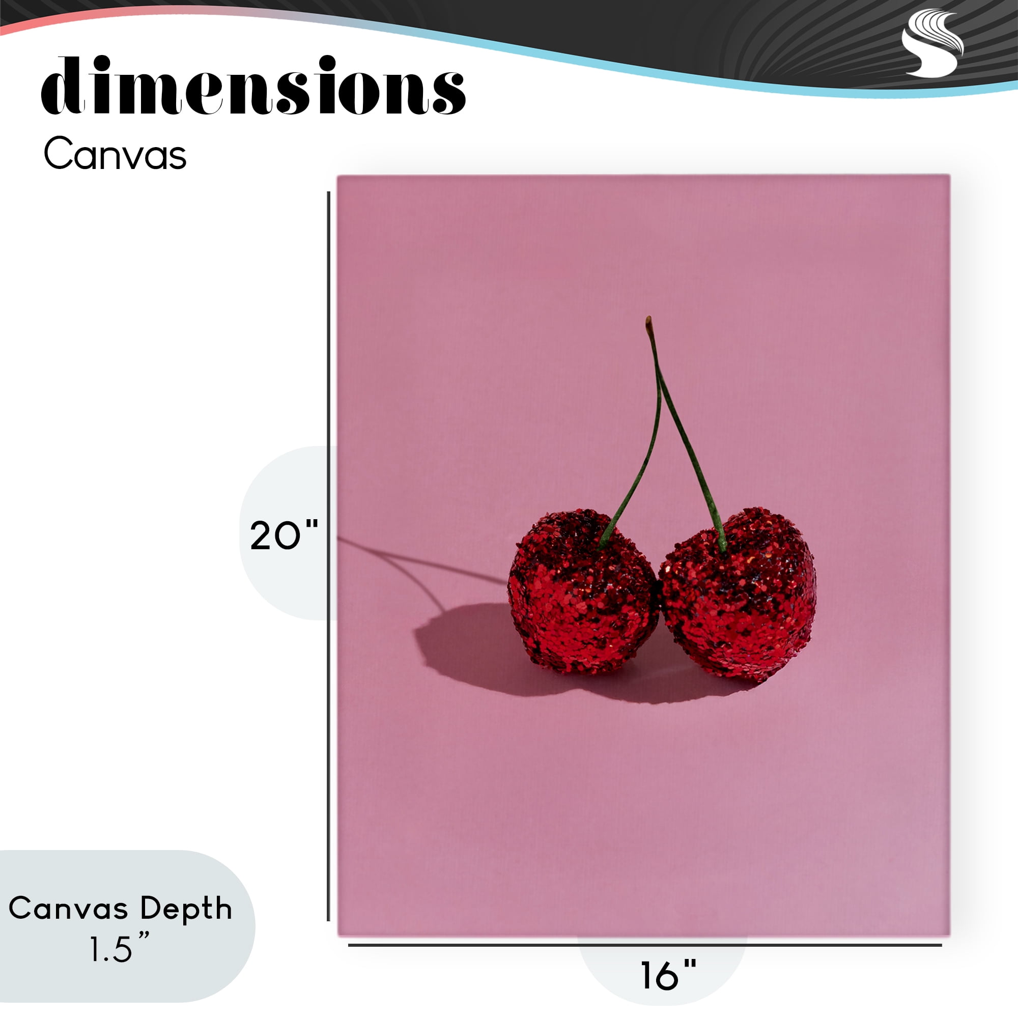 Stupell Industries Glitter Encrusted Cherries Canvas Wall Art, design by LISH Creative