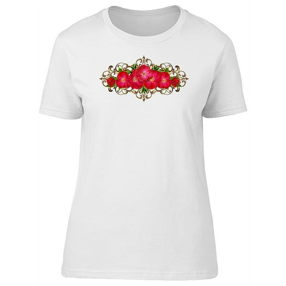 Cute Hot Pink Royal Flowers Tee Women's -Image by Shutterstock