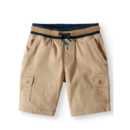 Wonder Nation Rib Waist Cargo Pull On Short (Little Boys, Big Boys, & (Best Shorts For Big Thighs Small Waist)