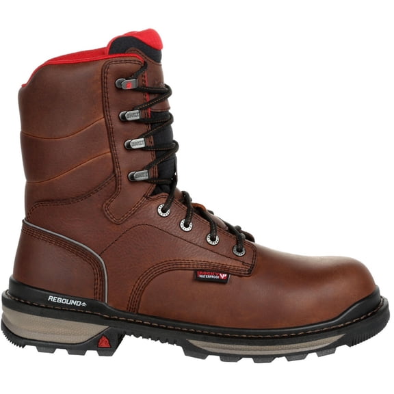 Rocky Rams Horn Waterproof Work Boot ONE SIZE DARK BROWN