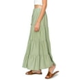 thumbnail image 2 of Cali1850 Women's XS~XL Lined Tiered Elastic Waist Linen Flare Maxi Skirt, 2 of 7