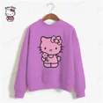 thumbnail image 5 of Sudadera con capucha y estampado de HELLO KITTY para mujer, suéter informal holgado de manga larga en blanco y rosa, sudadera fina y elegante de talla grande para mujer, 5 of 5