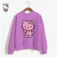 thumbnail image 5 of Sudadera con capucha y estampado de HELLO KITTY para mujer, suéter informal holgado de manga larga en blanco y rosa, sudadera fina y elegante de talla grande para mujer, 5 of 5
