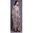 thumbnail image 3 of Bimba Robe Longue Caftan Maxi à Fleurs, Sortie de Plage, Maillot de Bain, Couvre-Maillot, Kaftan pour Femmes-P-L, 3 of 5