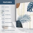 thumbnail image 5 of Boho Navy Abstract Mid Century Leaf Shower Curtain for Bathroom 72W*72H Inch Plant Botanical Palm Curve Minimalist Bathtub Decor Modern Aesthetic Waterproof Polyester Fabric Set with 12 Hooks, 5 of 6