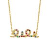 Personalized "Lili" Name Necklace with Birthstones All Over