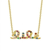 Personalized "Lili" Name Necklace with Birthstones All Over