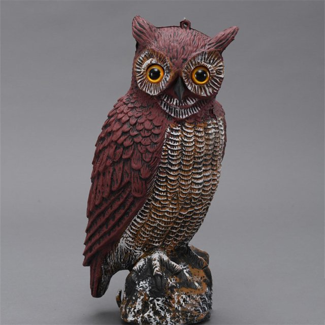 Simulación Decoración de jardín Búho Artesanía Adorno Estatuas Protector Cola Estatua repelente de aves búho