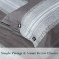 thumbnail image 3 of HGmart Duvet Cover 90g Microfiber Down Comforter Quilt Bedding Cover, 3 Piece - 1 Duvet Cover 2 Pillow cases, Solid Button Design, Striped Black Gray, Queen, 3 of 5