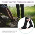Zipper Pressure Compression Socks Support Stockings Leg Open Toe Knee