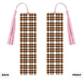 thumbnail image 2 of Kdxio Orange Plaid Print Metal Tassel Bookmarks,Perfect Gift for Art Lovers and Bookworms Metal Bookmarks for Women, 2 of 8