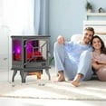 thumbnail image 6 of Matladin 22.4" H Electric Fireplace Stove Space Heater with Remote, Timer, 7 Realistic Flame Colors & 4 Brightness, Overheat & Tip-Over Protection, 6 of 7