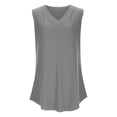 thumbnail image 6 of Women's Tank Top Womans Tank Tops Womens Tank Toos Women's Solid Color V Neck Cover Strip Casual Blouse Gray XXXL, 6 of 8