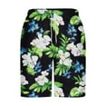 thumbnail image 4 of Virmaxy Men's Board Shorts Hawaiian Breathable Tropical Floral Print Swimwear with Elastic Waist Drawstring Summer Shorts for Island Getaways Black-2 XXXL, 4 of 5