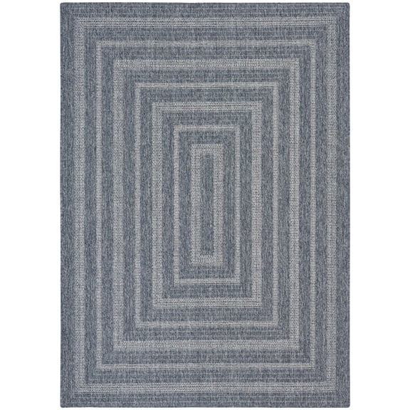 Nourison Tulum 5'3" x 7' Denim Outdoor Rug