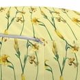 thumbnail image 2 of Floral Pouf Cover with Zipper, Buttercup Daffodil Branches Shabby Swirly Blossoming Art, Soft Decorative Fabric Unstuffed Case, 30" W X 17.3" L, Hunter Green Pale Yellow, by Ambesonne, 2 of 3
