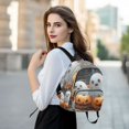 thumbnail image 6 of JIALIOU Mini Backpack Purse for Women Quilted Casual Daypack Small Travel Shoulder Bag, Cute Ghosts Play with Pumpkin, 6 of 7