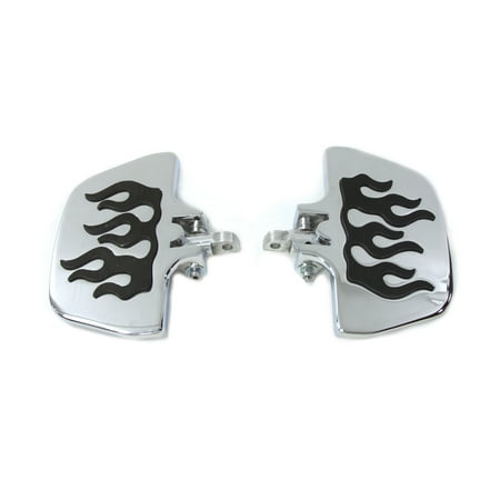 - Passenger Mini Footboard Set with Flame Design,for Harley Davidson,by V-Twin
