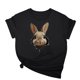 thumbnail image 1 of Tops de Cuello Alto para las Mujeres Amante Impreso Camiseta Cuello Redondo Manga Corta, Poliéster Spandex, 1 of 7