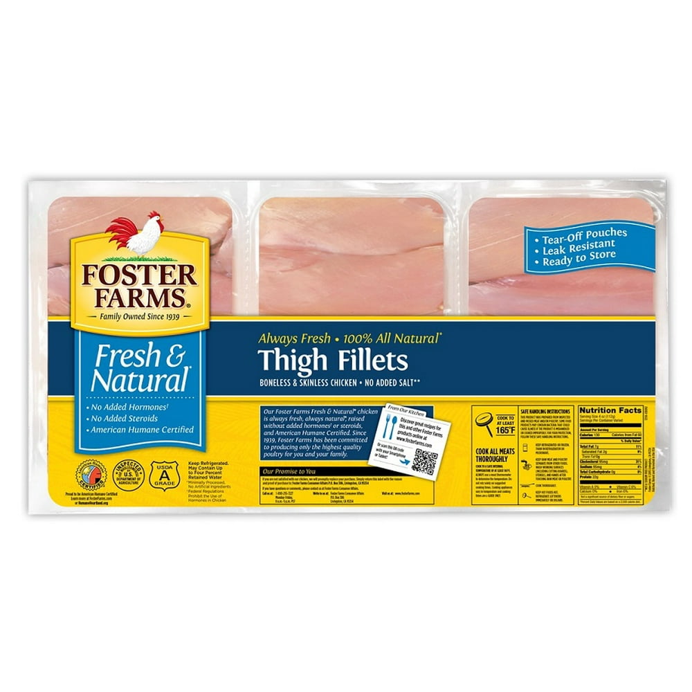 Foster Farms Fresh Chicken Thighs with skin and bone Family Size