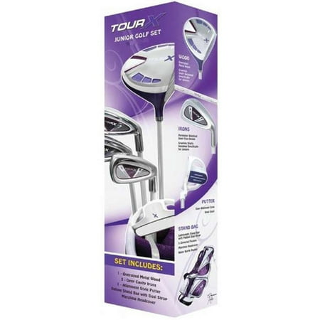 Merchants of Golf Tour X Purple Size 3 Ages 12+- LH 5pc Jr Set w/Stand Bag