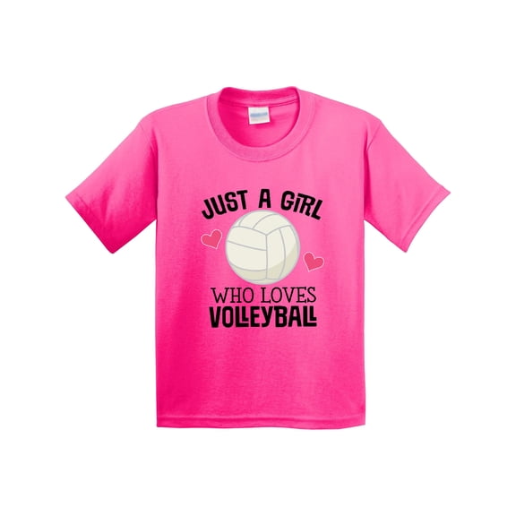 Inktastic Just a Girl Who Loves Volleyball Youth T-Shirt