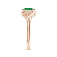 thumbnail image 3 of ANGARA Natural Oval Emerald Bypass Ring with Trio Diamond Accents in 14K Rose Gold for Women (Size-7x5mm) | May Birthstone, Birthday, Anniversary, Jewelry Gift for Women | Natural Emerald Ring, 3 of 8