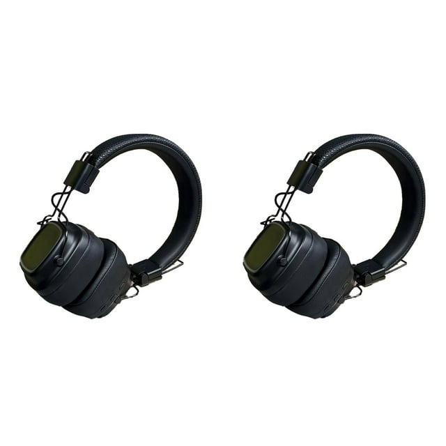 2X Auriculares para MAJOR IV Auriculares InaláMbricos Bluetooth Luminosos MicróFono MultifuncióN de Graves Pesados, Negro