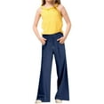 thumbnail image 2 of Kids Girl Sweatpants Casual Girls Wide Leg Pants Navy Joggers For Girls Baggy Pants Size 8-9 Girls Clothes, 2 of 9