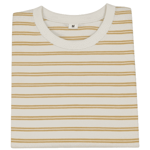 Children's Cotton T-Shirt, Striped T-Shirt, Gold and White - 4T
