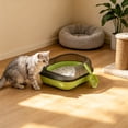thumbnail image 5 of Semi Enclosed Cat Litter Box with High Sides, Splash Proof Kitty Litter Pan with Scoop, Spacious Open Top Cat Toilet Tray, Easy Clean Plastic Litter Box for Small Cats and Kittens, 5 of 6