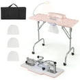 thumbnail image 1 of Gymax Table de Manucure Pliante avec Collecteur de Poussière Électrique Lampe LED Sac de Transport, 1 of 10
