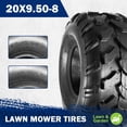 thumbnail image 4 of MaxAuto Set of 4 15X5-6 Front Tires & 20X9.50-8 Rear Lawn Mower Turf ATV Tires, 4 of 7