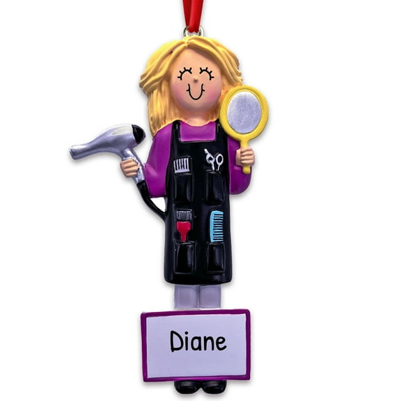 Personalized Hair Stylist Ornament 2024 - Blonde Hair Stylist Must Haves Gifts for Hairdressers Female Hair Stylist Gifts Hairdresser Gifts for Women Hairdresser Christmas Ornaments by Elves