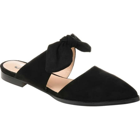 

Women s Journee Collection Telulah Pointed Toe Mule Black Microsuede Fabric 5.5 M
