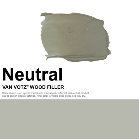 VAN VOTZ Waterproof Wood Filler [17oz, Neutral] - Exterior Grade Wood Repair in 18 Paintable and Stainable Colors. Strong Adhesion and Durability for Outdoor Wood in All Weather Conditions.