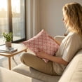 thumbnail image 4 of 18x18 Linen Pillow Covers - Decorative Floral Block Print Throw Cushion Cases for Couch Sofa Accent Home Decor, 1Pc, 4 of 5
