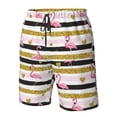 thumbnail image 5 of Naloa Gold Glittering Hearts and Flamingos Men's Beach Shorts, Surfing shorts, Swim trunks, Quick Dry Swim Trunks for Surfing Beach Fun - Small, 5 of 9