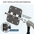 thumbnail image 4 of Door Hinges, Sturdy Stainless Steel Reversible Swing 3.5 Inch Rounded Door Hinges  for Outdoor Window, 4 of 7