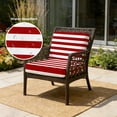 thumbnail image 1 of Outdoor Patio Cushion Covers 4 Pack Classical Stripe Patio Chair Cushion Covers with Ties and Zipper Red Waterproof Outdoor Seat Cushion Covers for Patio Furniture 20"x18", 1 of 5