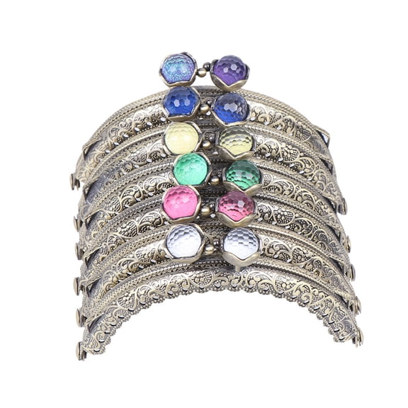 ELAYARD 6 Pieces Metal Purse Frames with Lock in Assorted Colors for Stylish Clutch and Bag Crafting