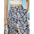 thumbnail image 6 of Womens Casual Wide Leg Pants High Waisted Button Down Straight Long Trousers Palazzo Pants, 6 of 7