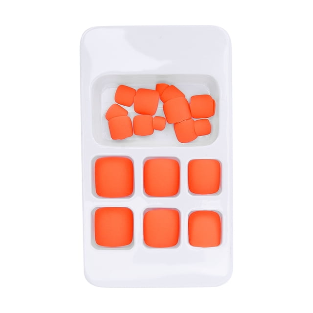 24 uñas postizas cuadradas cortas de color liso para mujeres y niñas, F156