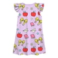 thumbnail image 5 of WOYY Girls Flutter Sleeves Cute Dress Cartoon Graphic Print School Dresses, Sizes 1-12, 5 of 5