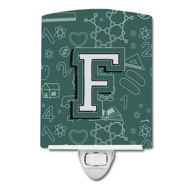 Carolines Treasures CJ2010-FCNL Letter F Back to School Initial Ceramic Night Light