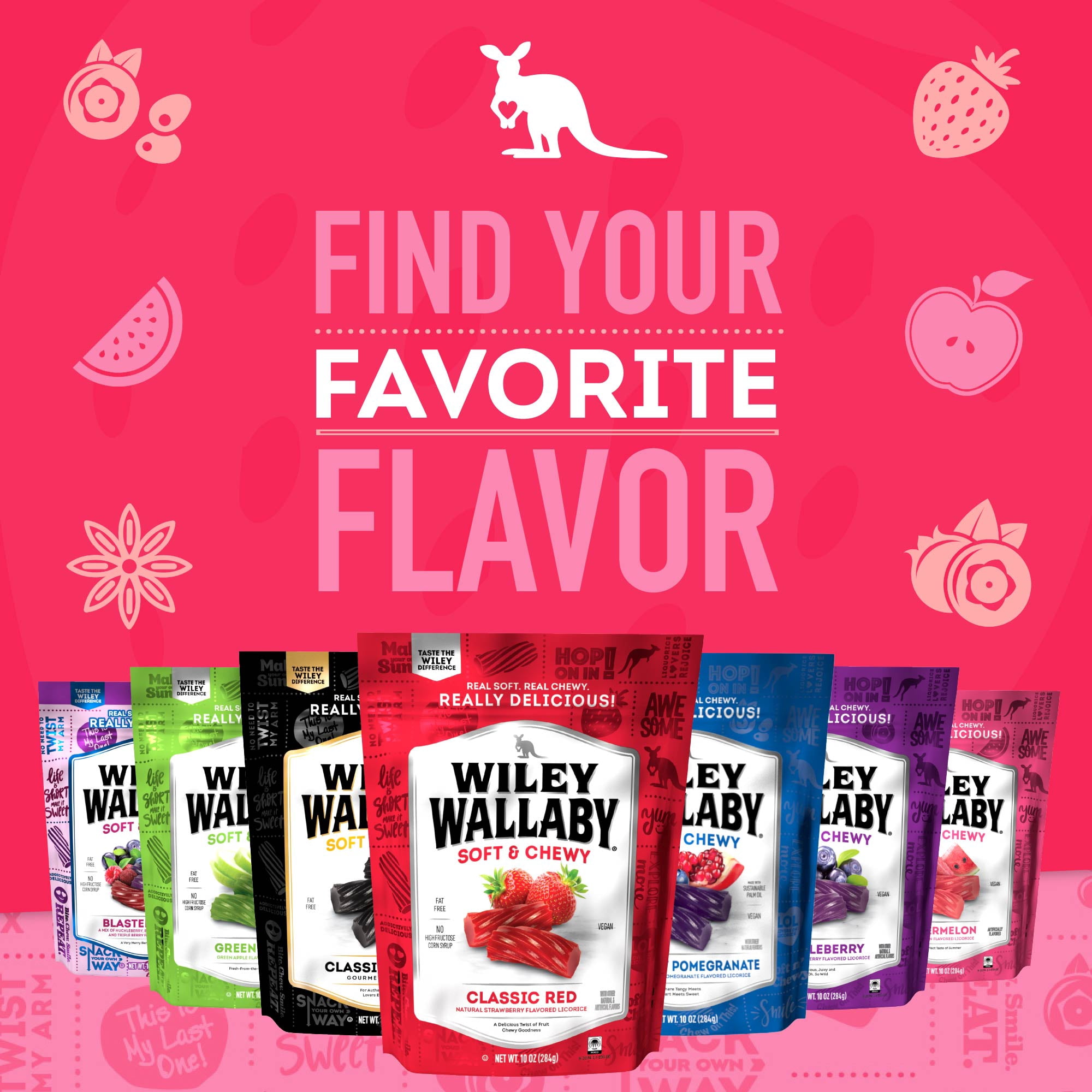Wiley Wallaby Licorice 10 Ounce Classic Gourmet Soft & Chewy Australian Red Licorice Candy Twists, 3 pack