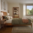 thumbnail image 3 of Valencia Full Solid Wood Low Profile Sleigh Platform Bed in Light Toffee, 3 of 13